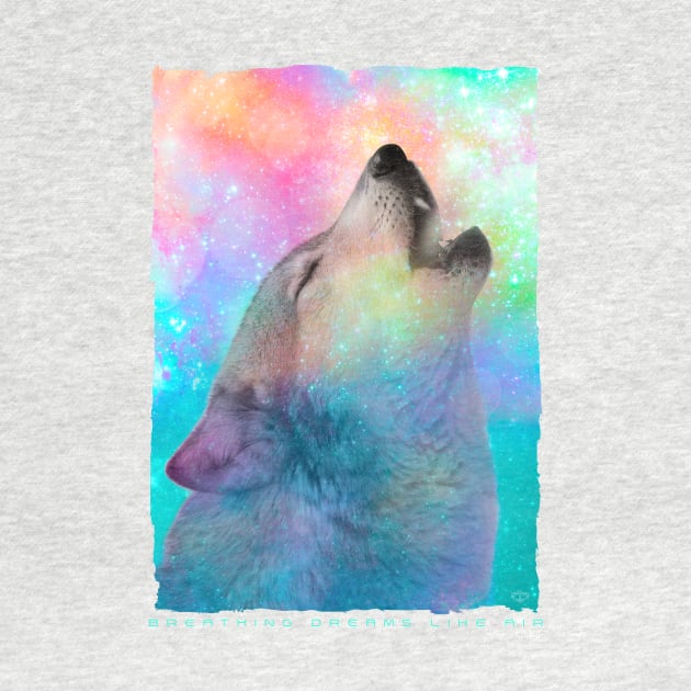 Breathing Dreams Like Air (Wolf Howl Abstract) by soaring anchor designs